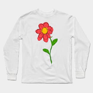 Red Flower Long Sleeve T-Shirt